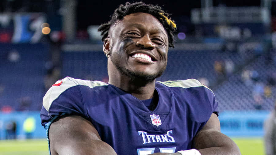 Jolly Close Up Of Aj Brown Wallpaper