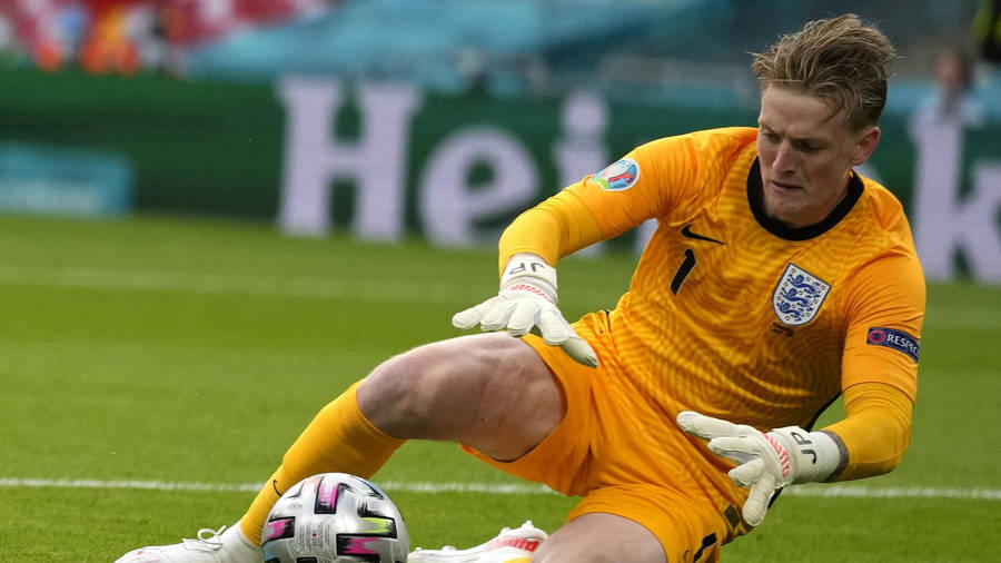 Jordan Pickford Catching Football Wallpaper