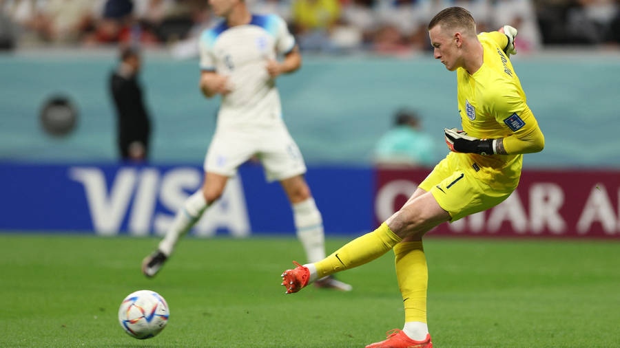 Jordan Pickford Kicking Football Wallpaper