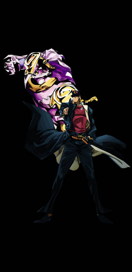 Jotaro And Star Platinum, Heroes Of The Long Running Manga Series Jojo's Bizarre Adventure Wallpaper