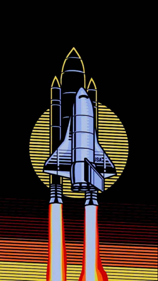Journey Through The Retro Space Wallpaper