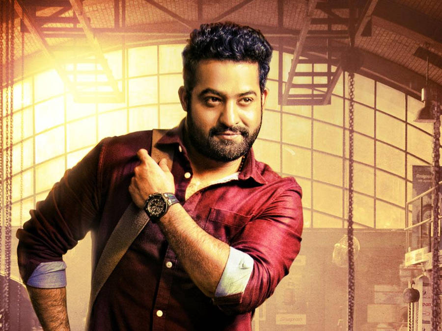 Jr Ntr In Red Shirt Wallpaper