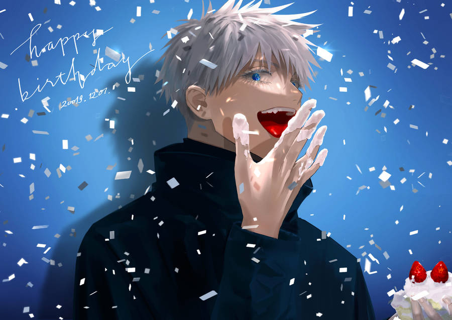 Jujutsu Kaisen 4k Satoru Eating Cake Wallpaper