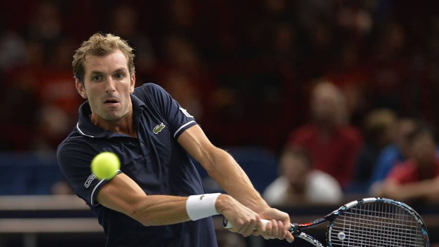 Julien Benneteau In Navy Blue Lacoste Polo Wallpaper