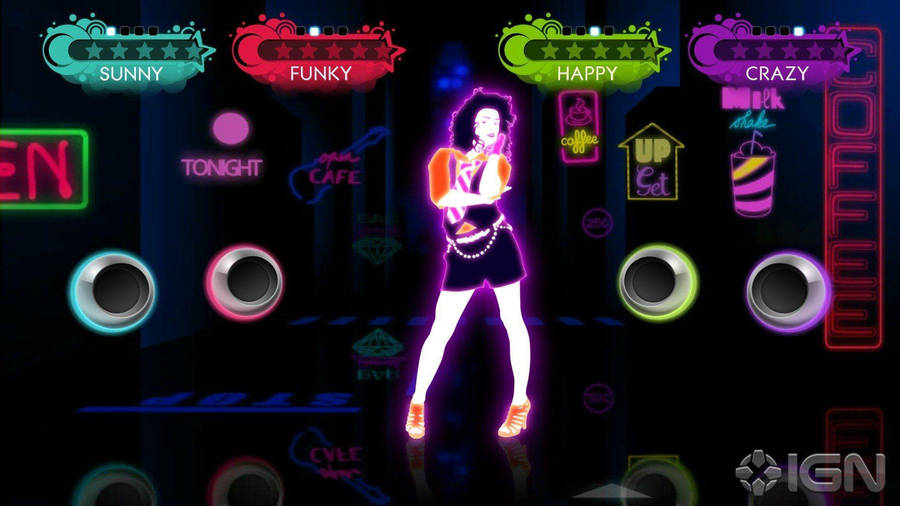 Just Dance 3 Dancer With Neon Signs Wallpaper