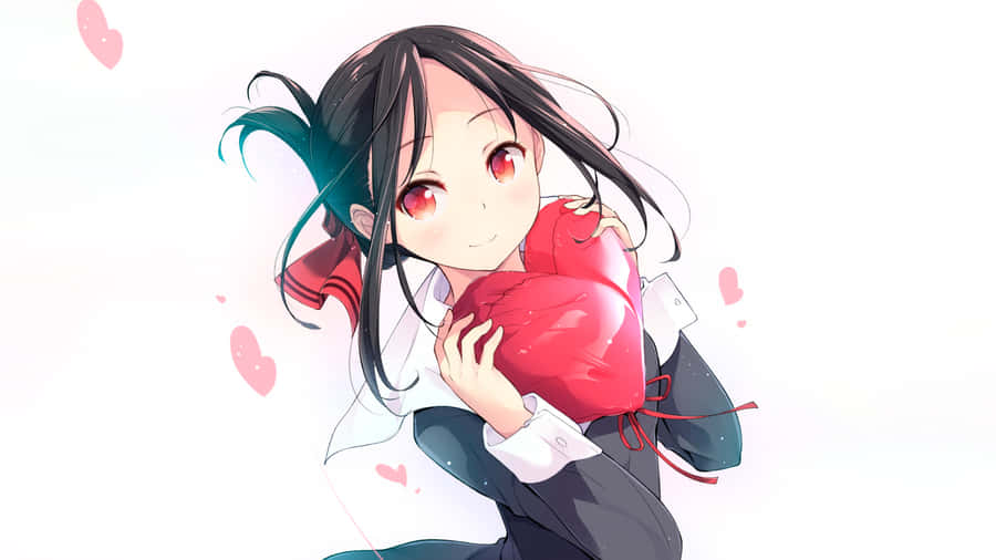 Kaguya Sama Love Is War Kaguya Holding Heart Wallpaper