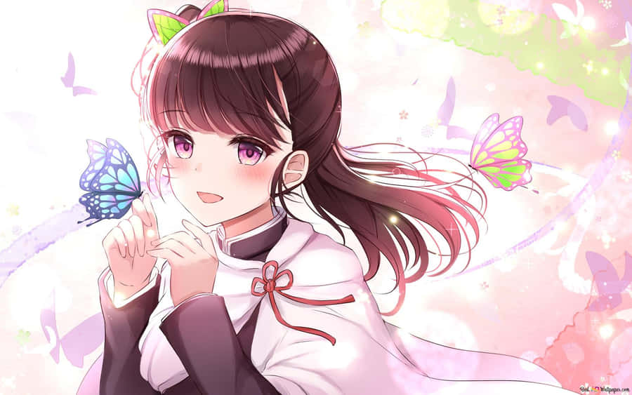 Kanao Tsuyuri In The Popular Anime Series 'demon Slayer' Wallpaper
