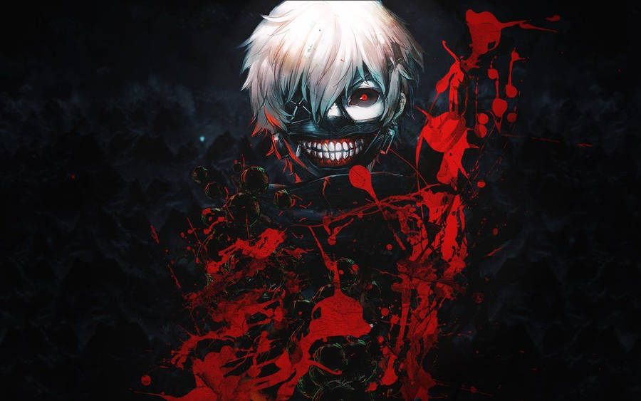 Kaneki Ken Engulfed In Flames Of Rage Wallpaper