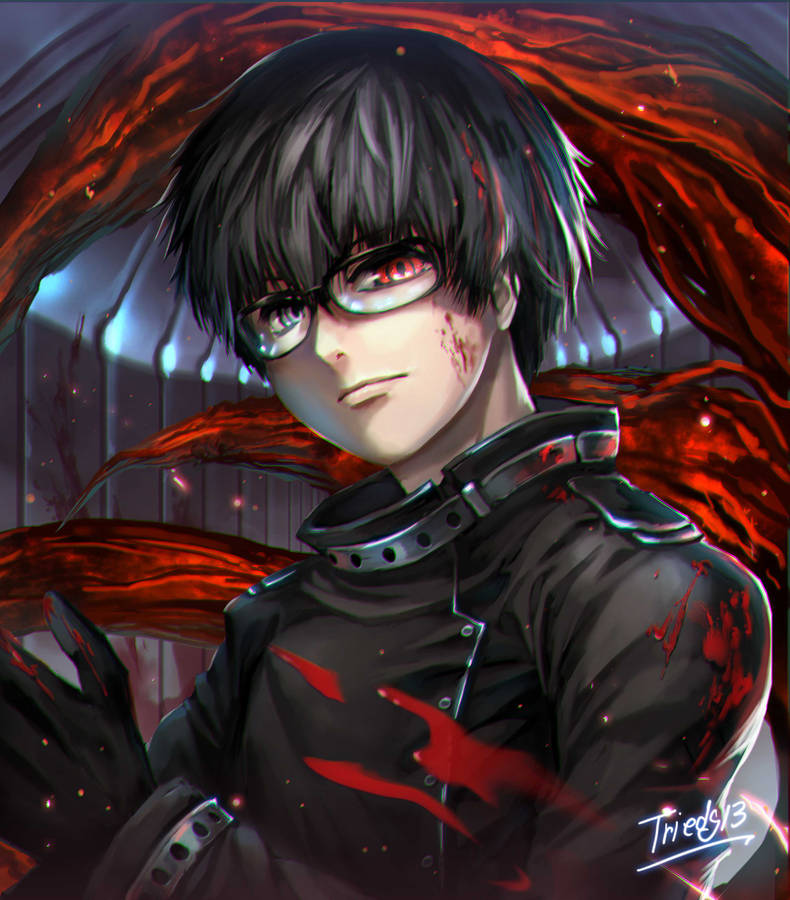 Kaneki Ken In A Stylish Black Jacket Wallpaper