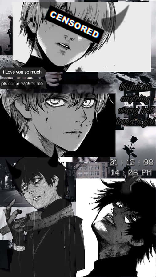 Kaneki Sad Aesthetic Black And White Wallpaper