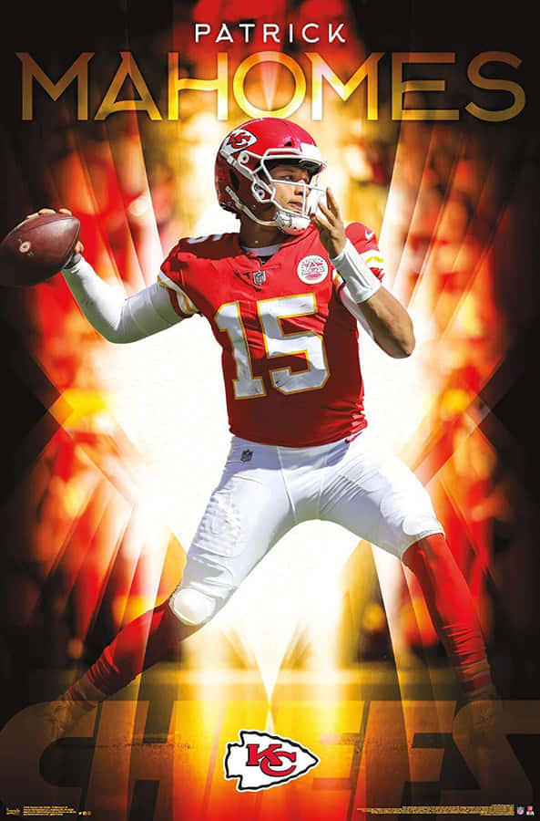 Kansas City Chiefs Quarterback Pat Mahomes On The Field With His Phone Wallpaper