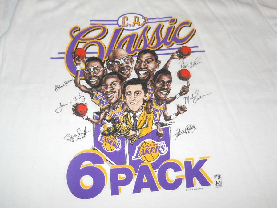 Kareem Abdul-jabbar Lakers Caricature Wallpaper