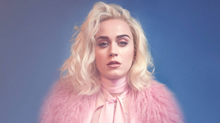 Katy Perry Dazzles In A Pink Fur Coat Wallpaper