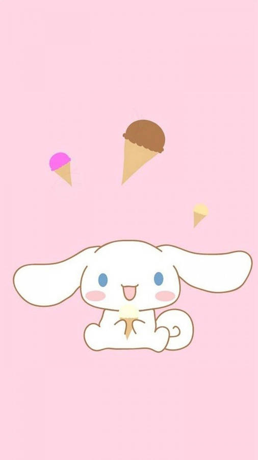 Kawaii Hd Cinnamoroll Eating Ice Cream Wallpaper