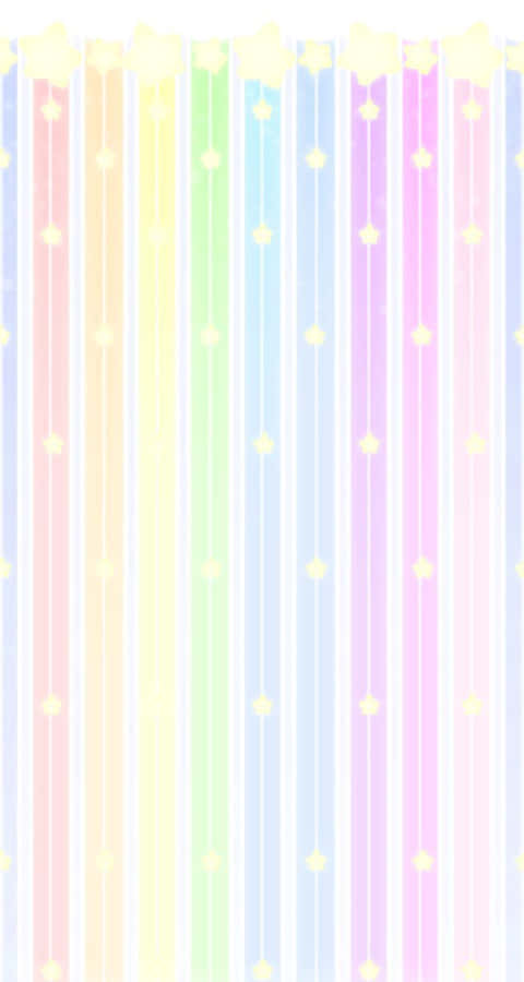 Kawaii Pastel Colorful Rainbow And Stars Wallpaper