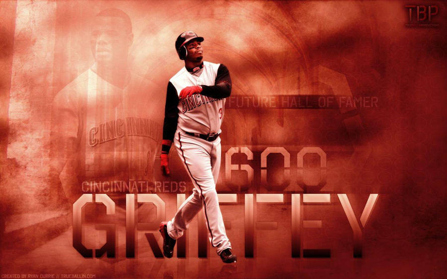 Ken Griffey Jr. Red-themed Poster Wallpaper