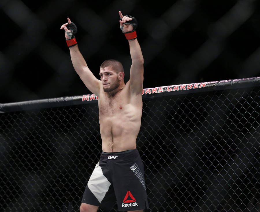 Khabib Nurmagomedov Pointing Up Wallpaper