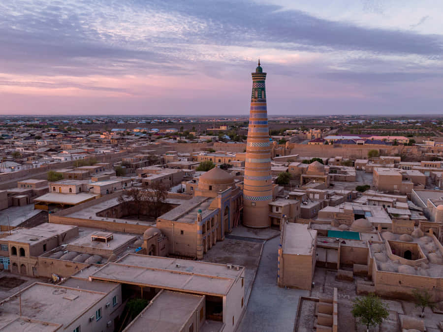 Khiva Beautiful Sunset Sky Wallpaper