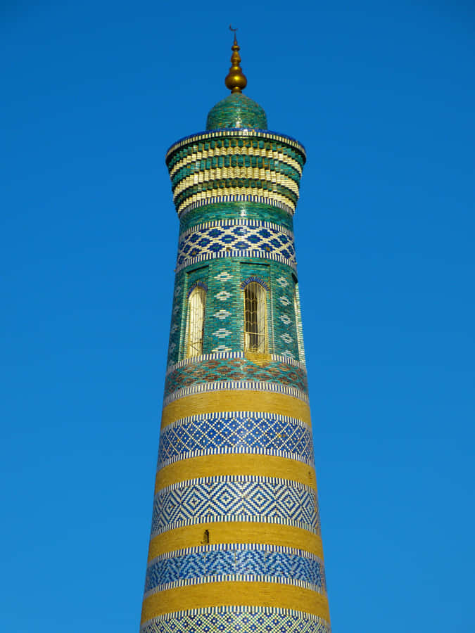Khiva Tall Green Minaret Wallpaper