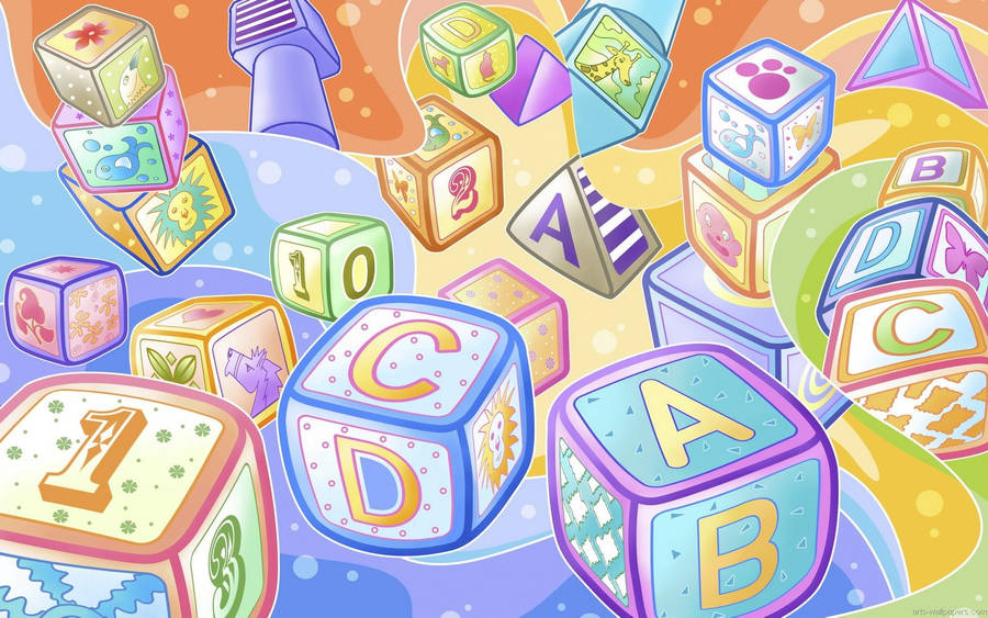 Kids Learning Blocks Wallpaper