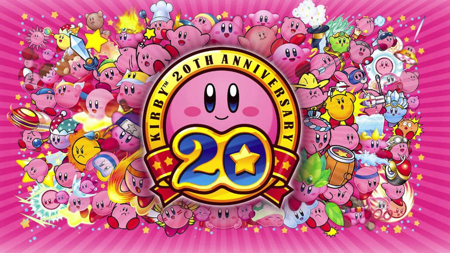 Kirby Celebrates 25th Anniversary With A Festive Cake Wallpaper