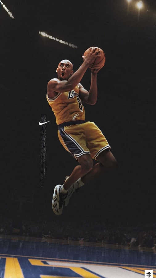 Kobe Bryant Basketball Dunking Phone Wallpaper