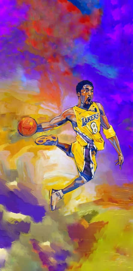 Kobe Bryant Showcases His Dunking Abilities During An Nba Game Wallpaper