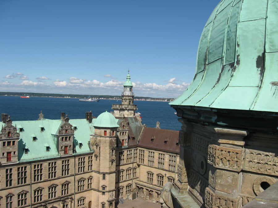 Kronborg Castle Copper Green Roof Wallpaper