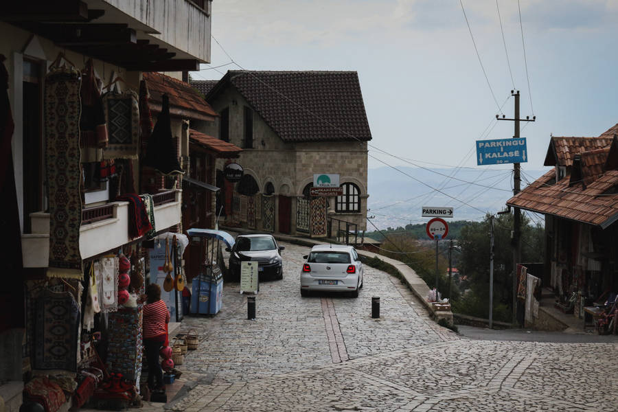 Kruja Albania Uphill Street Wallpaper