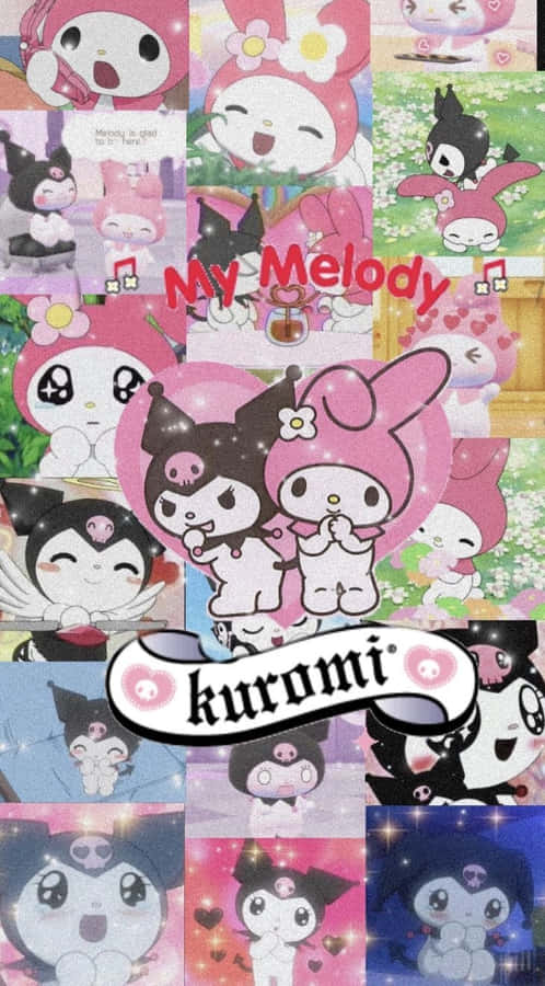 Kuromi Iphone My Melody Collage Wallpaper