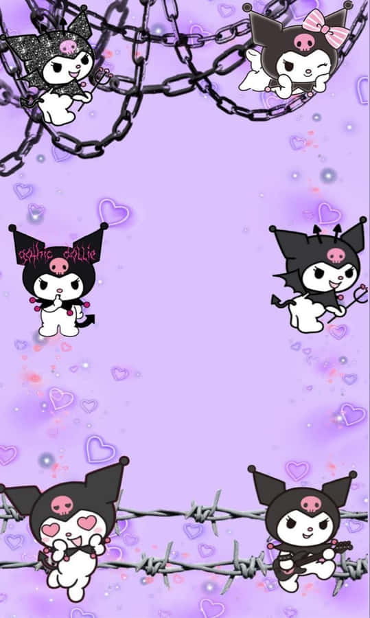 Kuromi Iphone Purple Aesthetic Chains Wallpaper