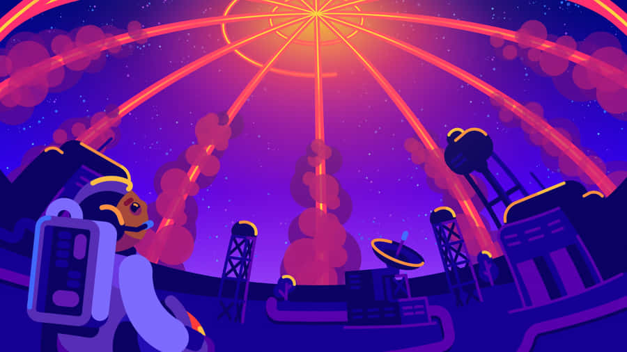 Kurzgesagt Space Station Wallpaper