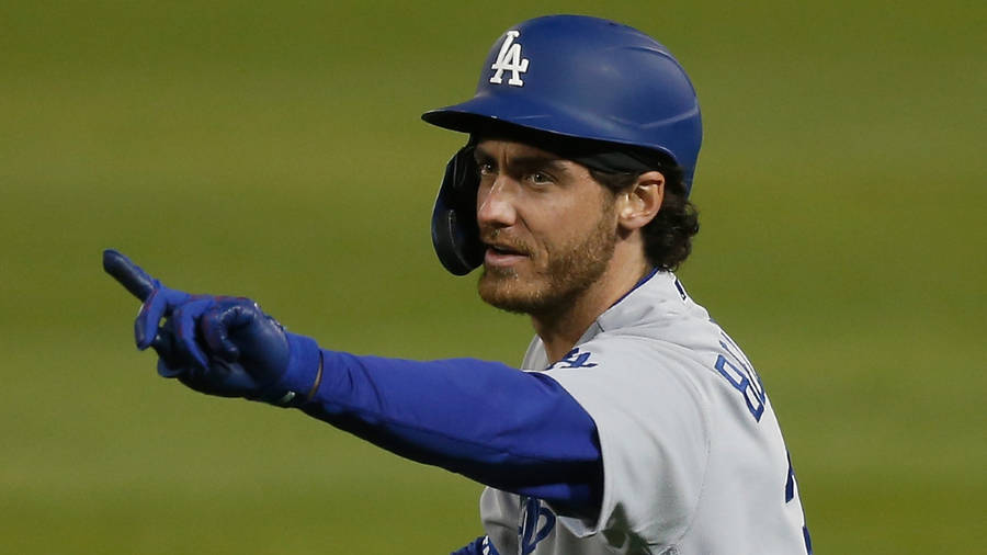 L.a. Dodgers Cody Bellinger Pointing Finger Wallpaper