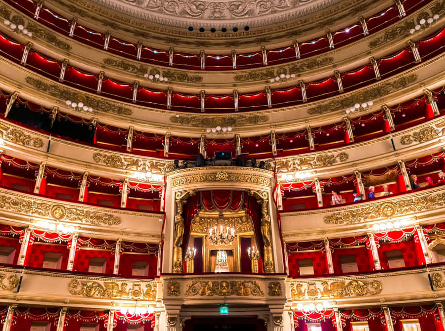 La Scala Opera House Red And Gold Seats Wallpaper