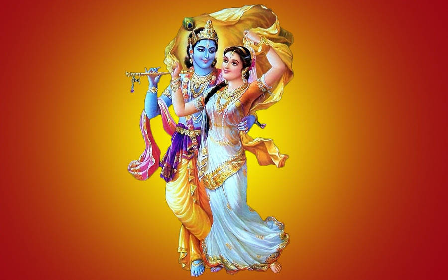 Lady Radha And Lord Krishna 4k Digital Art Wallpaper