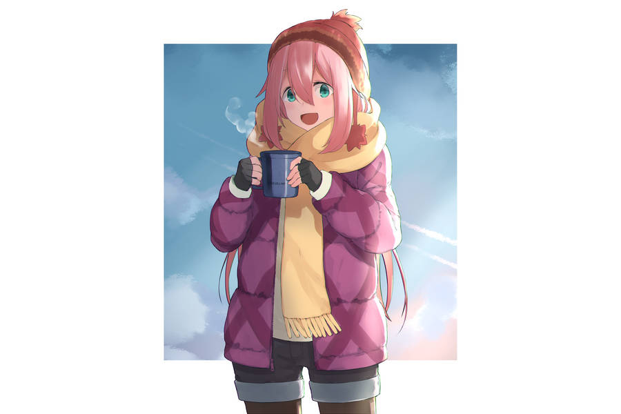 Laid Back Camp Nadeshiko Kagamihara Art Wallpaper