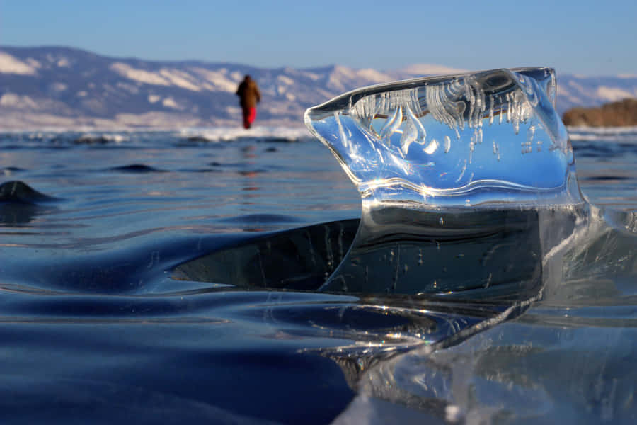 Lake Baikal Floating Ice Photo Wallpaper