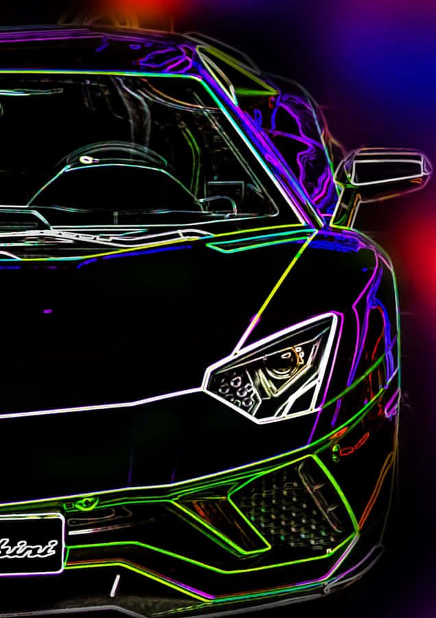 Lamborghini Aventador Cool Neon Car Wallpaper