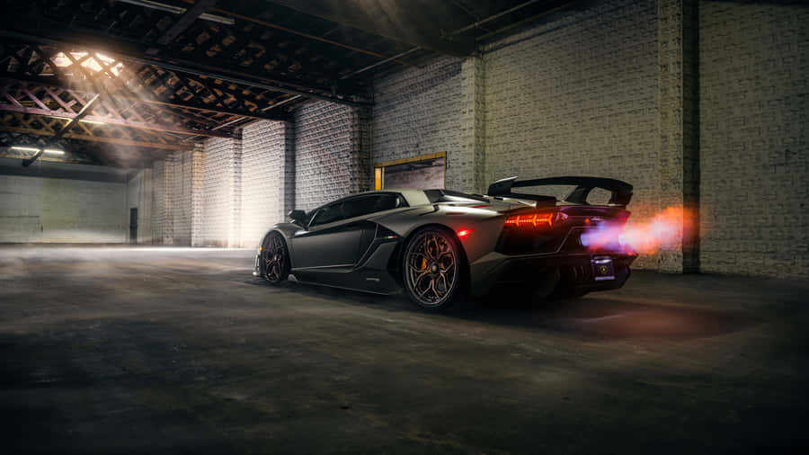 Lamborghini Aventador Exhaust Flames Wallpaper