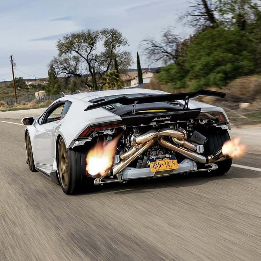 Lamborghini Exhaust Flames Wallpaper
