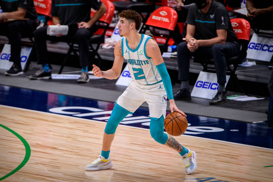 Lamelo Ball In Basketball Court Wallpaper