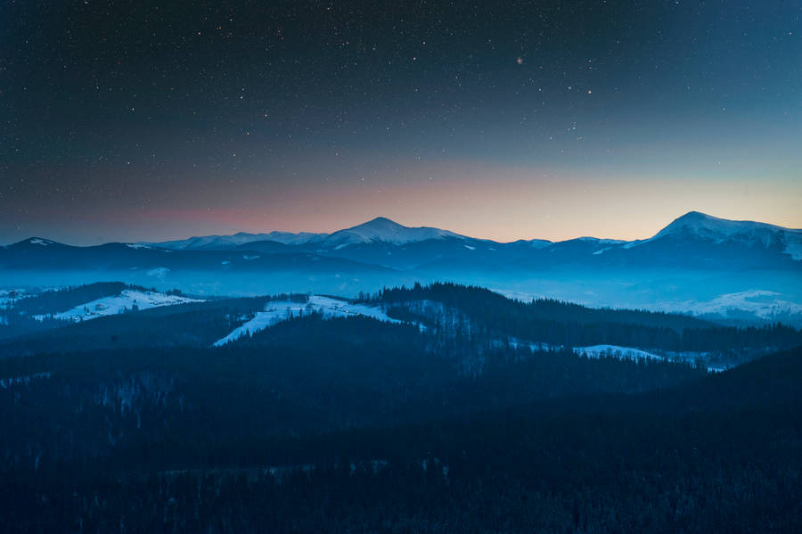 Landscape Photo Of Mountain During Nighttime Wallpaper