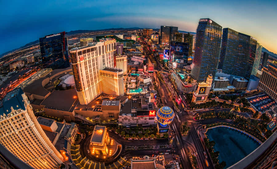 Las Vegas Fish Eye Desktop Wallpaper