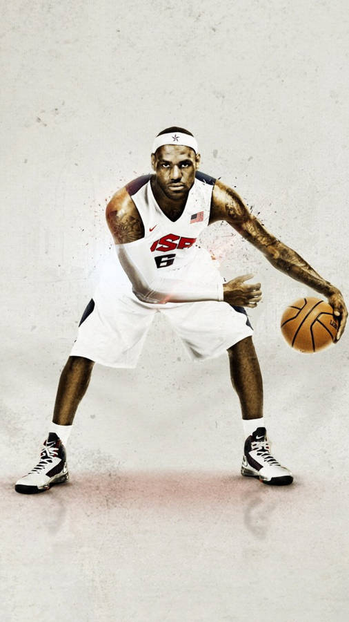Lebron James Basketball Iphone White Wallpaper
