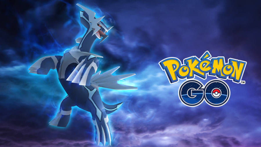 Legendary Dialga Dominates A Battlefield In Pokémon Go Wallpaper
