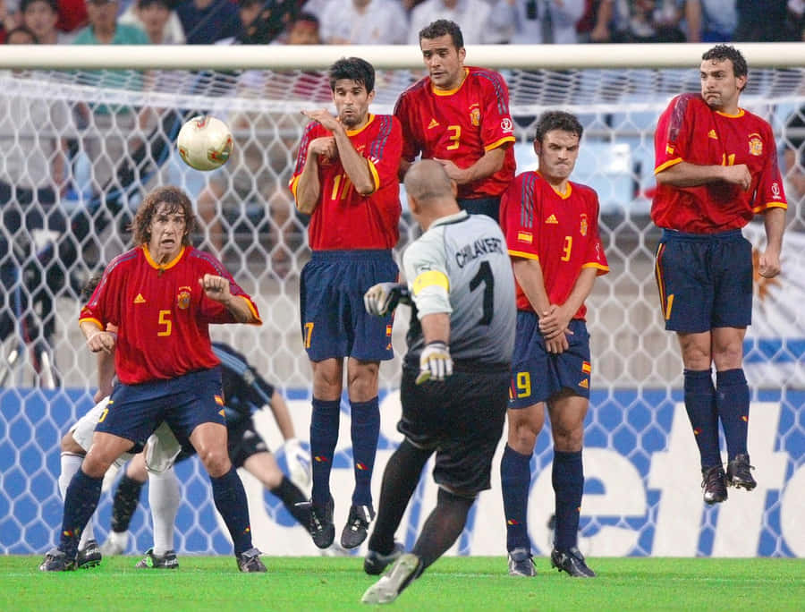 Legendary Paraguayan Footballer, José Luis Chilavert, Preparing For His Iconic Free Kick. Wallpaper
