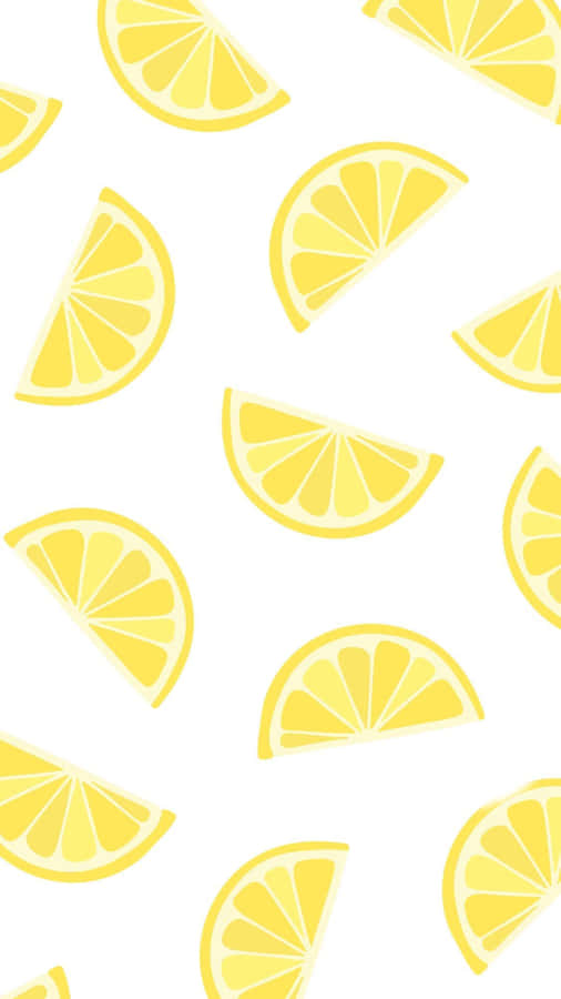 Lemon Slices On A White Background Wallpaper