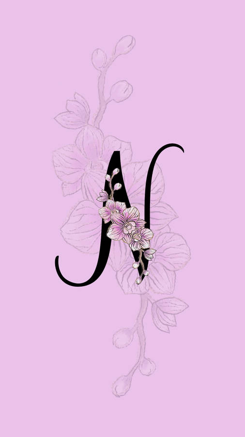Letter N Orchid Wallpaper