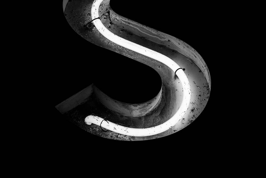 Letter S White Neon Aesthetic Signage Wallpaper