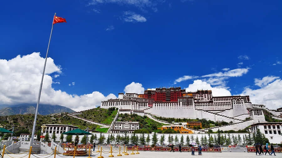 Lhasa's Potala Palace From A Distance Wallpaper